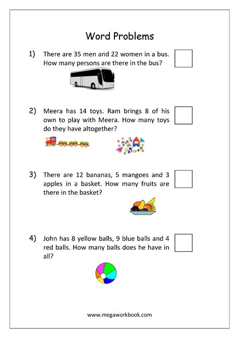 Math word problems are fun. Addition and Subtraction Word Problems Worksheets For ...