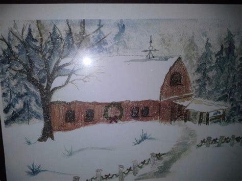Winter Barn Watercolor Art Watercolor Paintings Watercolor