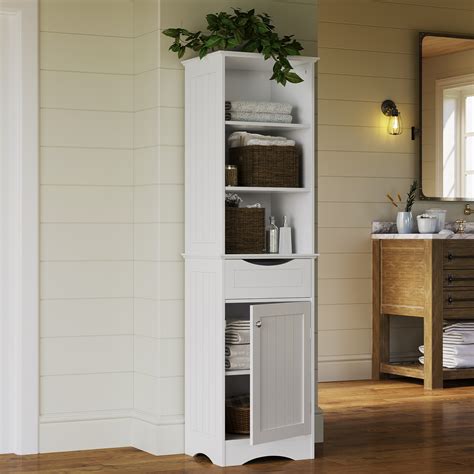 This design of this tall cabinet is timeless. RiverRidge Ashland Collection Tall Linen Cabinet for ...