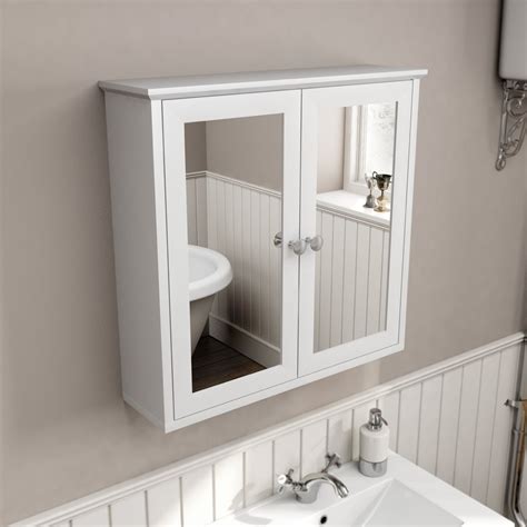 The Bath Co Camberley White Wall Hung Mirror Cabinet