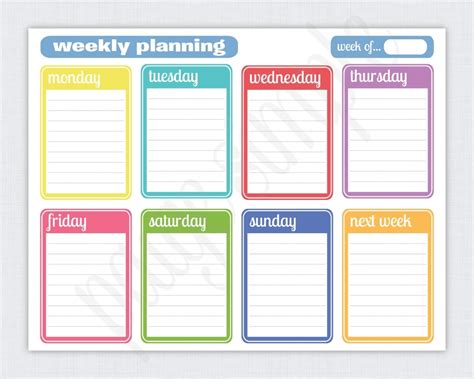 Free Weekly Planner Template Template Business Format