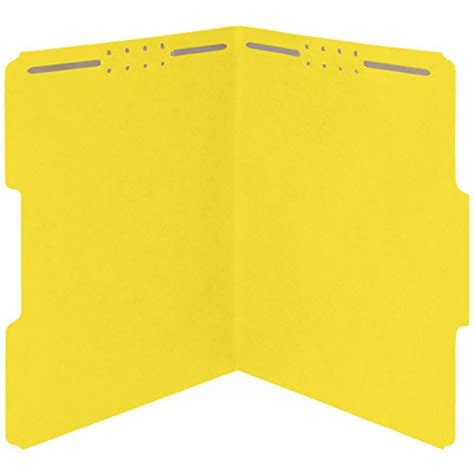 50 Yellow Fastener File Folders 13 Cut Reinforced Tab Durable 2