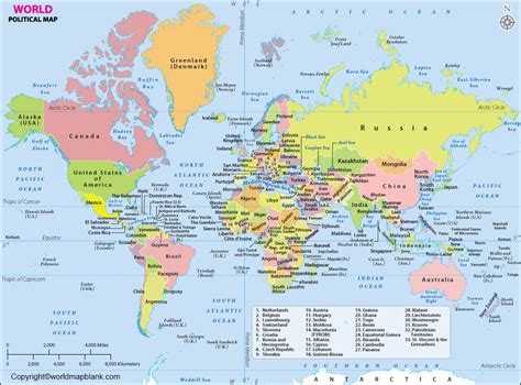 World Map With Countries And Capitals In English World Map Pol