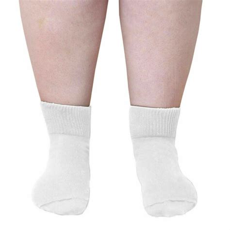 Extra Wide Socks Quarter Ankle Sock Size Med 8 115 White 3 Pack Ebay