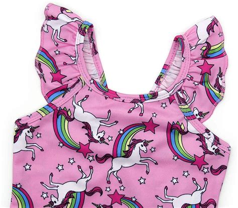 Cotrio Unicorn Swimsuit Girls Rainbow Two Pieces Swimwear Pink 061