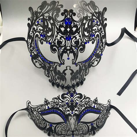 Blue Men Women Couple Lover Masquerade Ball Mask Pair