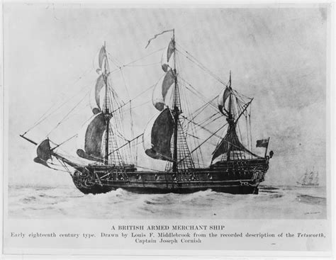 Nh 285 British Armed Merchant Ship Tetsworth Early 18th Century Type