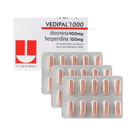 Vedipal 1000 Diosmina Hesperidina 9000mg1000mg Tecnofarma Caja X 30 Comprimidos