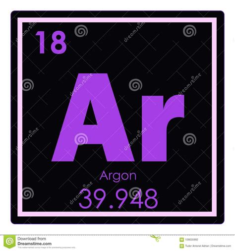It has also been used for. Argon chemical element stock illustration. Illustration of ...