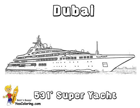 Super Yacht Ship Coloring Pages | Motor Boats |26 Free | Yachts