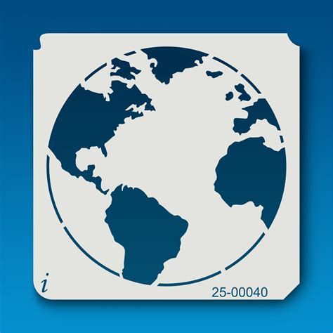 25 00040 Globe World Map Stencil Stencils World Map Template
