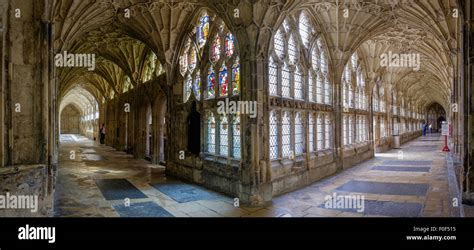 Cloisters Of Gloucester Cathedral Gloucestershire England Uk The