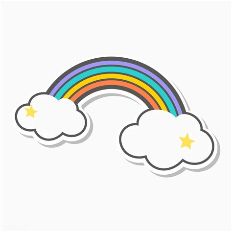 Download Premium Vector Of Rainbow On Clouds Magical Vector By Warapon