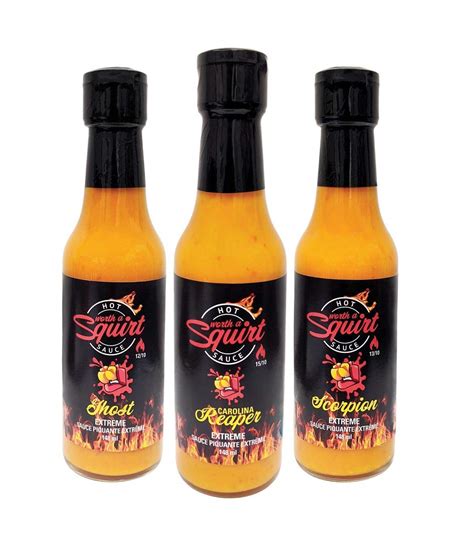 Amazon Com Extreme Hot Sauce Pack By Worth A Squirt Oz Bottles