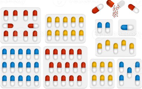 Free Big Colored Set Different Types Of Pills 17385458 Png With
