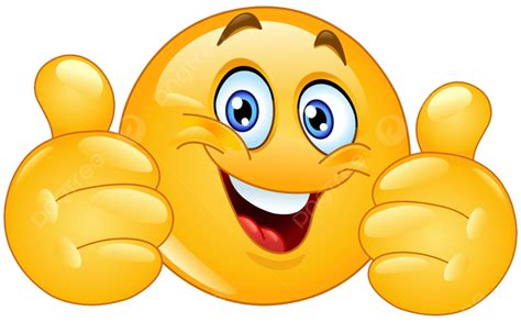 Emoticon Emoji Bahagia Menunjukkan Jempol Ganda Seperti Lucu Baik Pria Png Dan Vektor Dengan