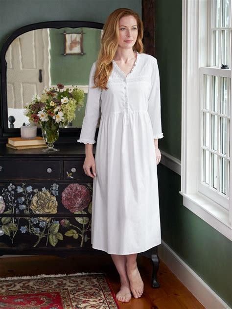 Ella Simone Cotton Lace Pintuck Nightgown In 2022 Night Gown Womens Nightgowns Sleepwear Women