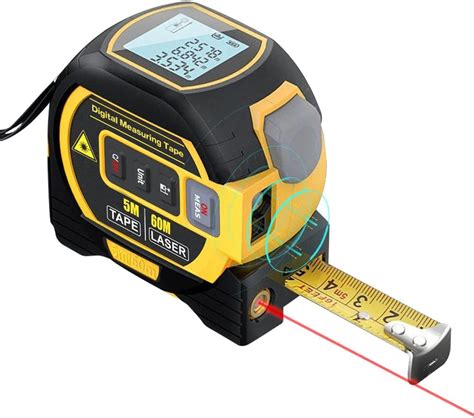 Moniss 3in1 Laser Rangefinder 5m Tape Measure Ruler Lcd Display With