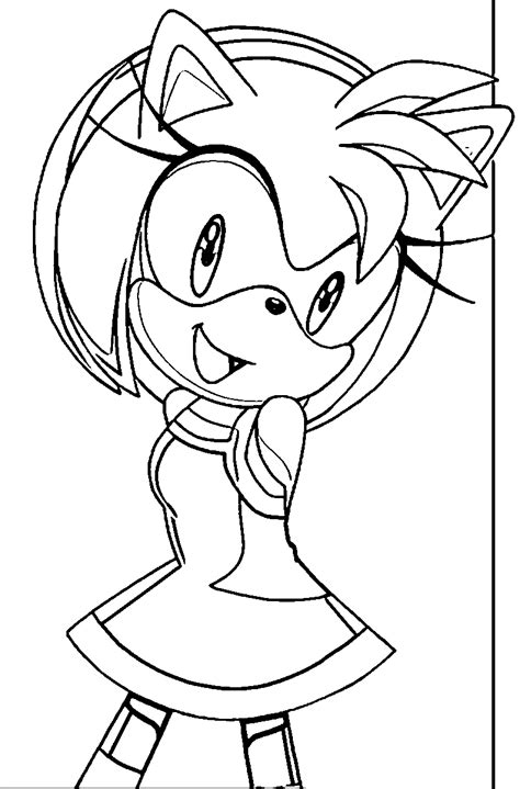 Amy Rose Coloring Page