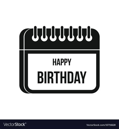 Download Calendar happy birthday icon simple style Vector Image