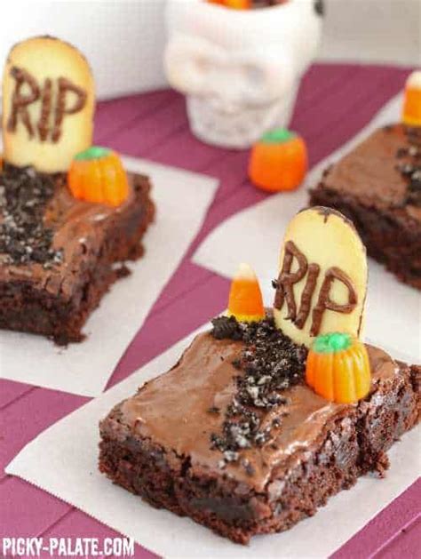 Fudgy Graveyard Brownies Picky Palate Halloween Brownies