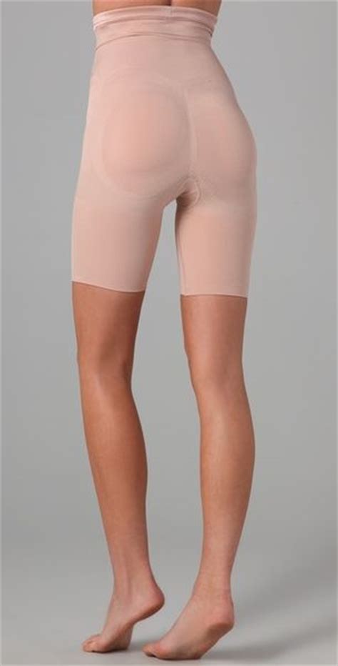 Spanx Slimmer Shine Butt Boosting Mid Thigh Shaper In Pink Rose Lyst