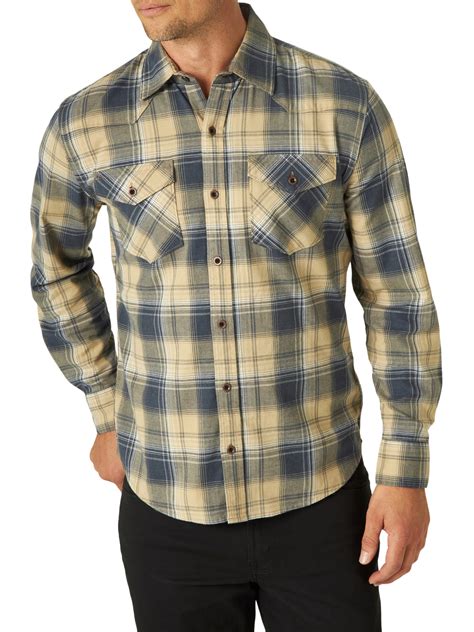 Wrangler - Wrangler Men's Premium Slim Fit Plaid Shirt - Walmart.com 