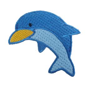 Baby Blue Dolphin Embroidered Patch | Embroidered patches, Embroidered ...