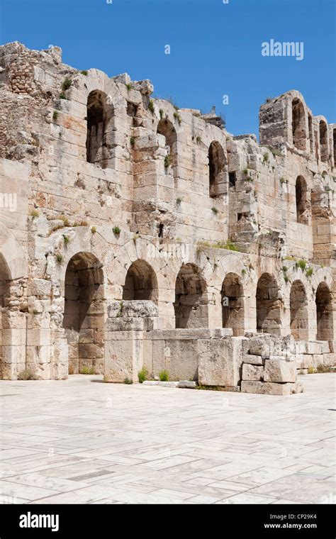 Odeon Of Herodes Atticus An Amphitheater Built On The South Slope Of