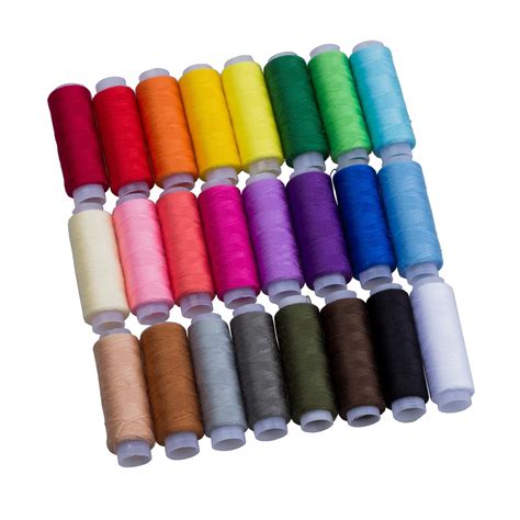 24 Assorted Colors Polyester Sewing Thread Pack Of 24 In Sewing Threads
