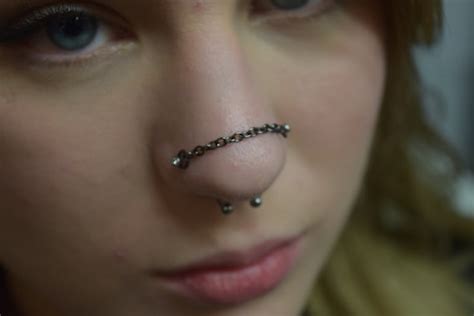 Nose Chain For Double Nostril Piercing Etsy