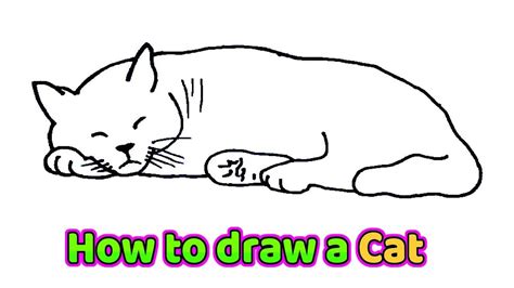 How To Draw A Cat Laying Down At How To Draw