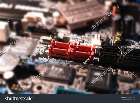 Close On Sata Connector On Motherboard Stock Photo Shutterstock