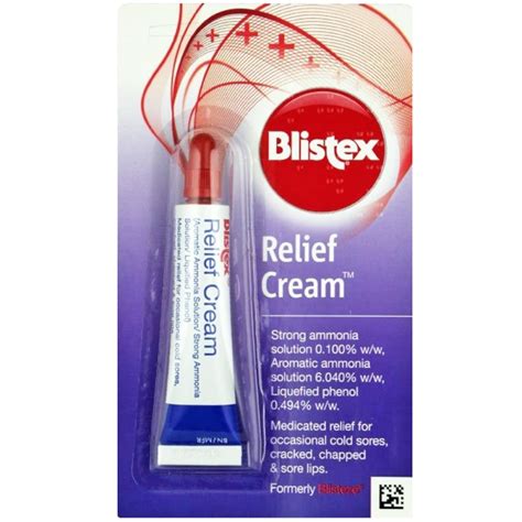 Blistex Relief Cream Lip Balm For Cold Sores And Chapped Lips 5g