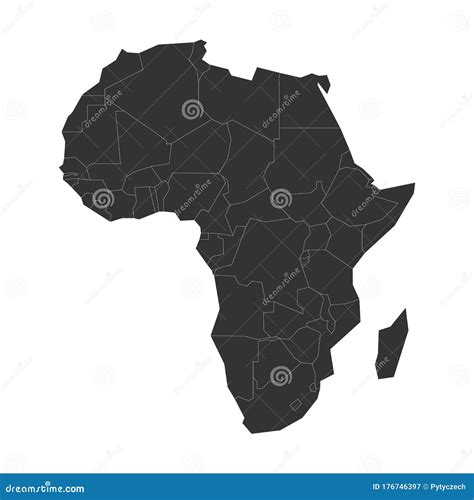 Tom Grå Politisk Karta över Africa Vektorillustration Vektor