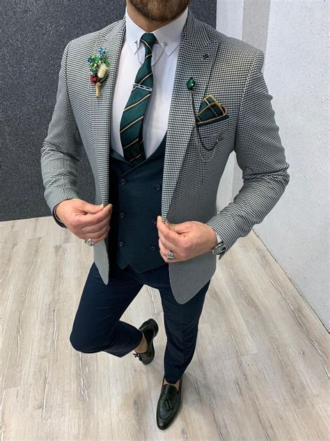 kingston green slim fit plaid suit freeshipping bojoni fashion suits for men slim fit suit
