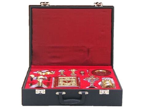Greek Orthodox Travel Mass Kit Complete Set Holy Communion Case Gold