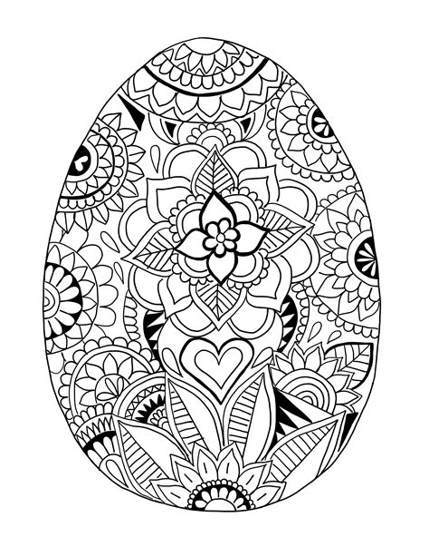 Easter Egg Blank Coloring Page - 202+ Amazing SVG File