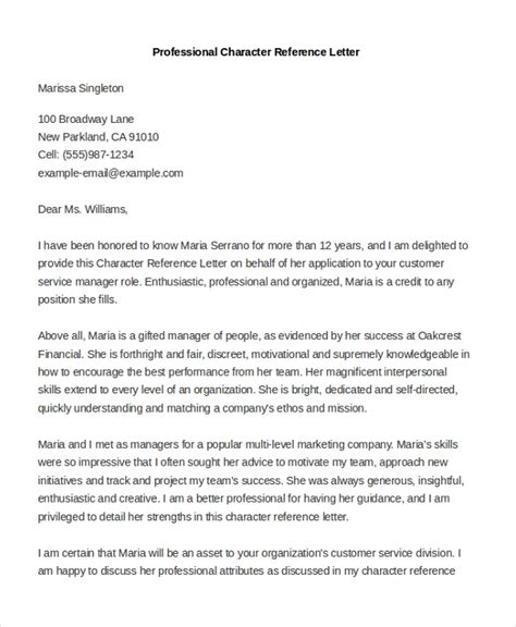 Professional Character Reference Letter