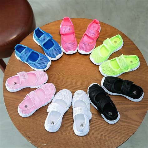 Candy Color Summer Breathable Mesh Children Shoes Single Net Cloth Kids