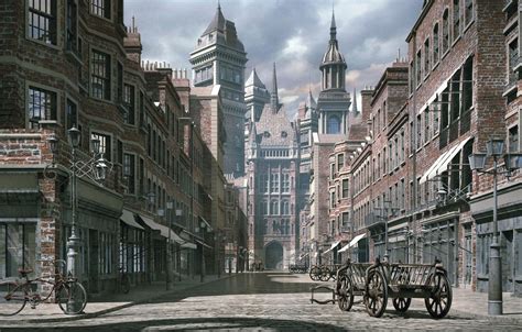 Wallpaper The City Street Building Victorian The Good Old Days
