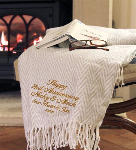 Cotton anniversary gifts are a great way to do that. Cotton Anniversary Gift, Personalised Natural Blanket ...