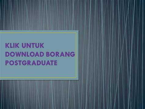 Adalah dimaklumkan bahawa borang permohonan tuan/puan telahpun diterima pada sekiranya tuan/puan tidak menerima jawapan 6 bulan dari tarikh tutup iklan, maka permohonan tuan/puan adalah. Download Borang Postgraduate | AKADEMI TAMADUN ISLAM ...