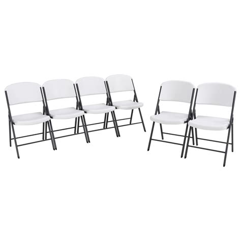 Form the seat to the ground is 17. Lifetime White Plastic Seat Metal Frame Outdoor Safe ...