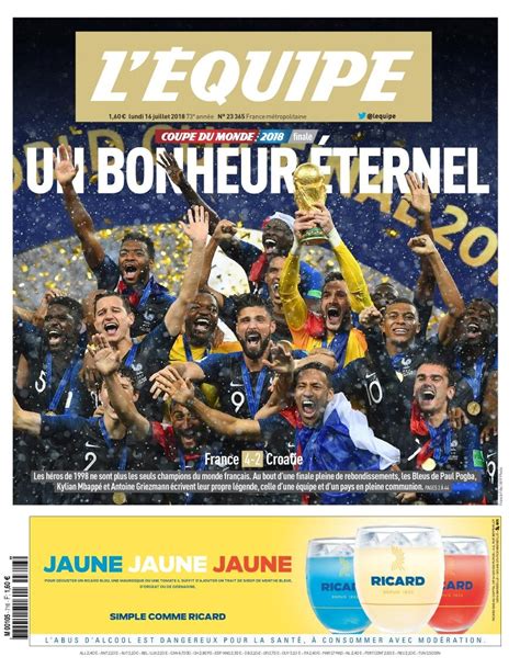 Les informations, résultats et classements de tous les sports. Abonnement journal L'Équipe pas cher - Prismashop