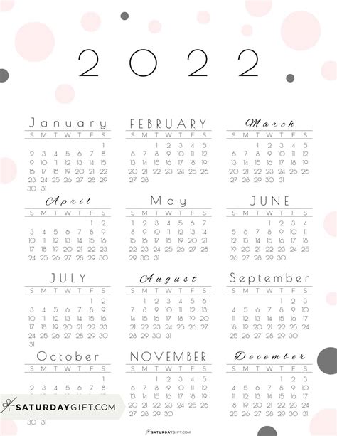 Free Cute Printable Calendar 2022 Printable World Holiday