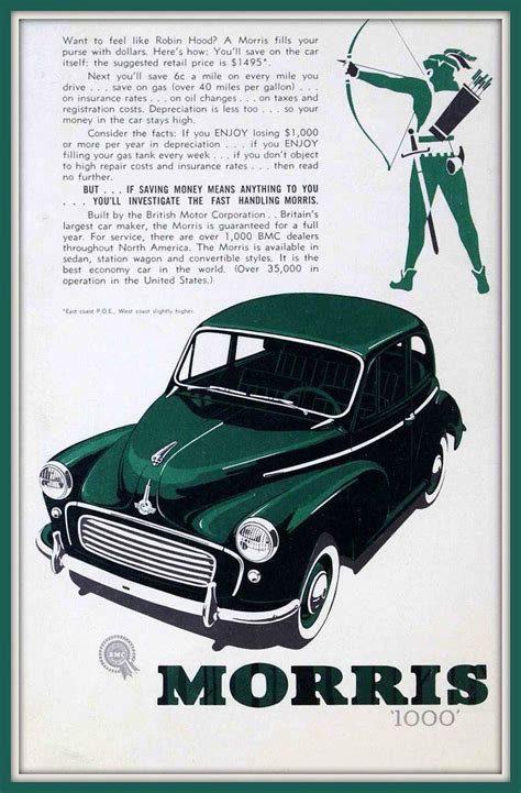 1957 Bmc Morris 1000 British Motor Corporation Classic Cars British