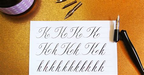 Caligrafia Copperplate ¿cómo Escribir La Letra K Aracelyasmine