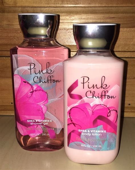 New Bath And Body Works Set Of Pink Chiffon Body Wash And Body Lotion