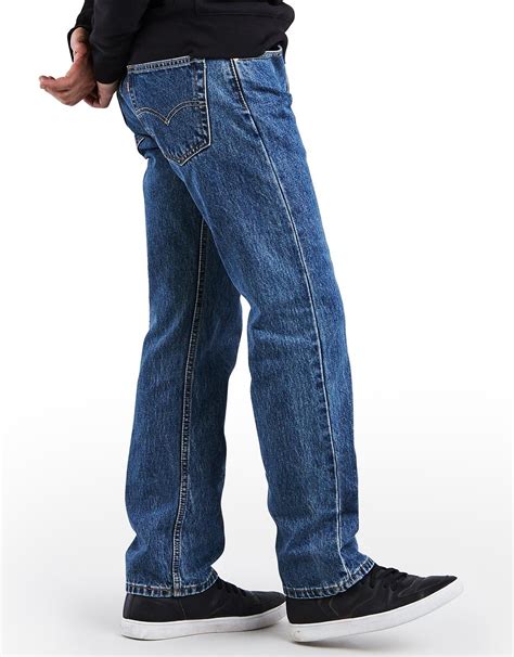 Levis Mens 505 Regular Mid Rise Regular Fit Straight Leg Jeans
